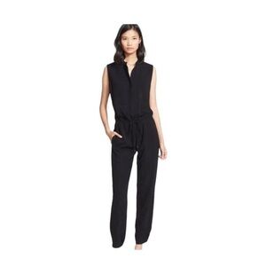 Vince Black Sleeveless Drawstring Jumpsuit